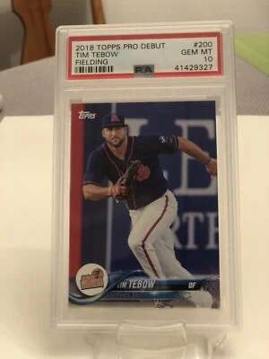 2018 Topps Pro Debut Tim Tebow Fielding PSA 10 Gem Mint! - Image 1 of 4