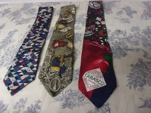 (3) Vtg. Tabasco Brand Tabasco Themed Novelty Neckties - Picture 1 of 13
