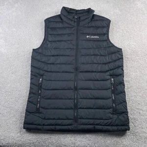 Columbia Vest Mens Medium Black Powder Lite Insulated Puffer Omni Heat Lined - Picture 1 of 14