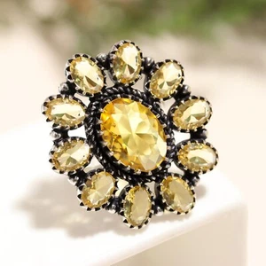 Citrine Gemstone Ring Handmade Jewelry 925 Sterling Silver Gift For Her - Picture 1 of 4