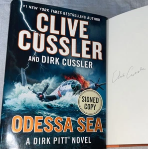SIGNED Copy Clive Cussler ODESSA SEA Book Hard Cover HC DJ Dirk Pitt Novel NICE - Picture 1 of 11