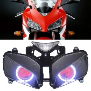 Front Assembly Headlight w/White Angel Red Devil Eye For Honda CBR1000RR 04-2007 - Foto 1 di 24