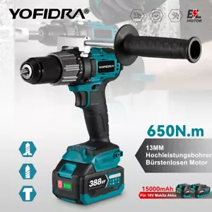 YOFIDRA® Akku Akkuschrauber Bohrmaschine Bohrschrauber Für 18V Makita Akku DE - Bild 1 von 20