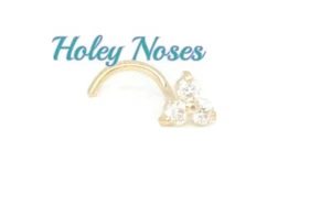 18ct Yellow Gold Trinity Diamonds Nose Stud Ring Pin Clawset 0.06cts handmade - Bild 1 von 6