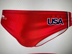 Team USA Water Polo Suit Olympic speedo swimsuit competition Paris 2024 red blue - Picture 1 of 5