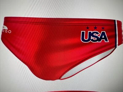 Team USA Water Polo Suit Olympic speedo swimsuit competition Paris 2024 red blue - Image 1 of 4