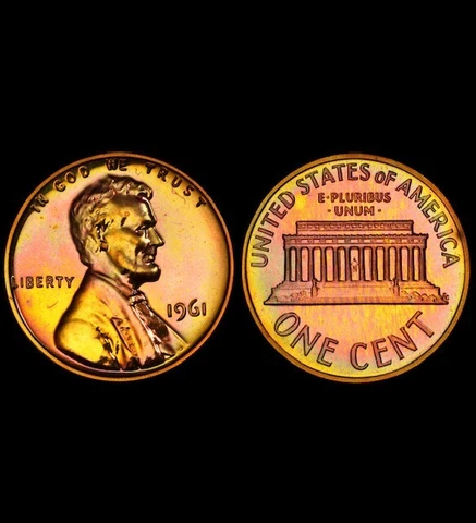 PR66RD 1961 1C Lincoln Memorial Proof Cent, PCGS Secure- Pretty Cello Toned Cover