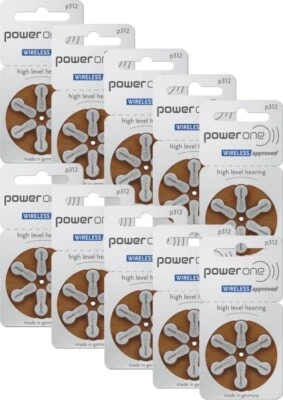 60 x Hörgerätebatterien Varta Power One P 312 Knopfzellen braun +NEU+ MHD 2029 +