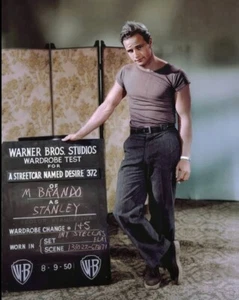 Vintage 1950 Kleiderschrank Testfoto - Marlon Brando in einer Straßenbahn mit Namen Wunsch - Bild 1 von 3