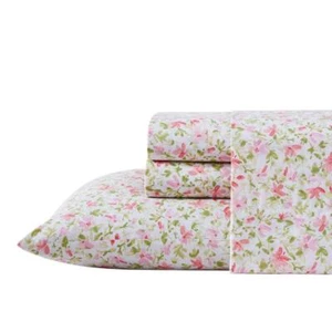 Juego de Sábanas Laura Ashley Talla King Patrón Floral Transpirable Algodón Rosa 4 Piezas - Imagen 1 de 8