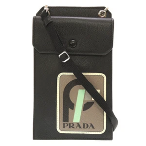 AUTHENTIC PRADA 2ZH068 mini Shoulder Bag Black Leather 0119 - Picture 1 of 6