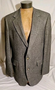 Men Nordstrom Gray Houndstooth Two Button Camelhair 🐪 Coat Jacket 44L VTG NWD - Picture 1 of 8