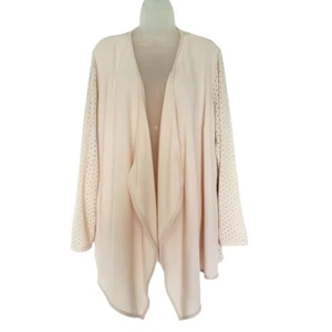 Melissa McCarthy & Seven7 Cardigan Sweater Size L Cream Peach NEW - Picture 1 of 10