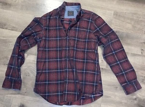 Legacy Cooper & Oak Mens Size M RED Corduroy Long Sleeve Plaid Button Down - Picture 1 of 9