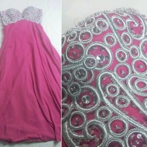 May Queen Couture Kleid rosa bestickt Größe 10 - Bild 1 von 9