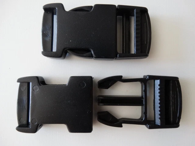 2 x Release Buckles plastic bag belt Webbing Strap Side Release Clip 25mm