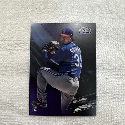 2021 Topps Chrome Black Kohei Arihara Rookie #47 RANGERS Purple /150 - Image 1 of 2