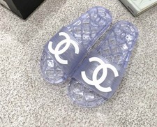 clear chanel jelly sandals