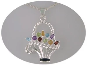 JDL MULTI COLOR GEMS STONES PENDANT - Picture 1 of 1