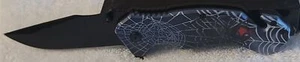 SPIDER WEB ARACHNID SPRING ASSISTED KNIFE BLADE WITH BELT CLIP  - Picture 1 of 4