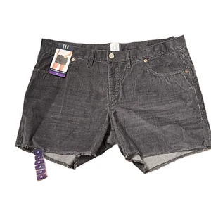 Gap Womens Corduroy Shorts Plus Size 16 Silver Bells Frayed Hem Stretch 38X5 - Picture 1 of 7
