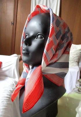 Bufanda Vintage Italia Diseñador Gino Paoli Años 70 Diseño Geométrico Abstracto Japón Foto 1 de 4