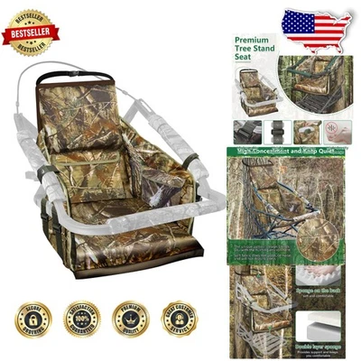 Adjustable Hunting Tree Stand Seat Replacement, Comfortable Sponge, Warm, Eas... - Image 1 of 4