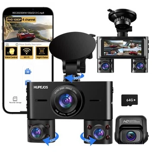 V7 360° Dash Cam 4 Channel Quad Camera FHD 1080Px4 Front Left Right and Rear - Picture 1 of 9