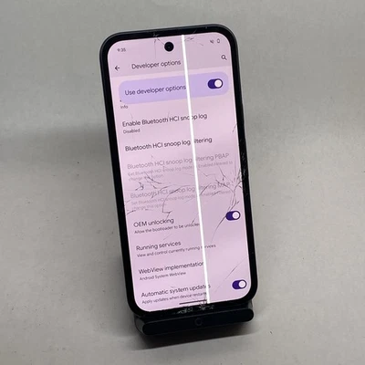 Google Pixel 9a GXQ96 128GB (Unlocked) - Obsidian Cracked Screen - Image 1 of 4