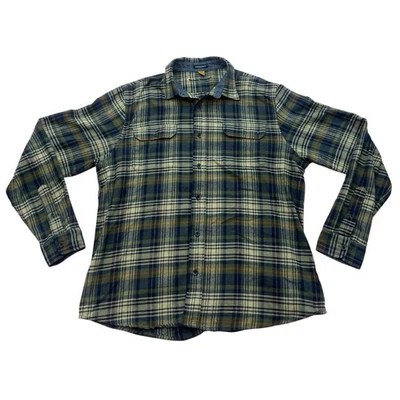 Camisa de franela a cuadros Tailor Vintage Luxe Performance XL verde azul elástica Foto 1 de 4