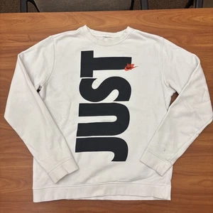 Nike Negro/Blanco Deletrear "Just Do It" Sudadera Pullover Para Hombre Mediana - Imagen 1 de 8