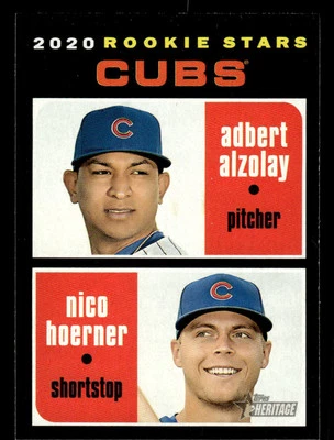 Adbert Alzolay / Nico Hoerner Rookie Stars 2020 Topps Heritage #121 RC Cubs - Image 1 of 2