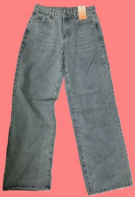 Pantalones de mezclilla para mujer Forever 21 tiro alto pierna ancha azul talla 25 ¡NUEVOS! Foto 1 de 4