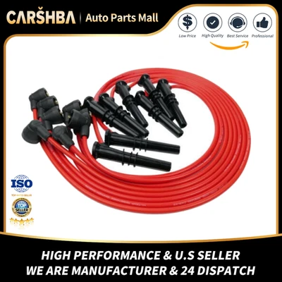 8mm  Spark Plug Wires For 96-99 Ford F-150 F-250 Lincoln Mercury 4.6L V8 2X1320 - Image 1 of 4