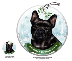 Adorno de peñas y besos - Bulldog francés negro - Imagen 1 de 1