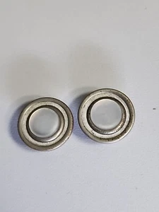 Vtg Victorian 1/2" Collar Buttons Silvertone & Mother-of-pearl Men's Jewelry B47 - Picture 1 of 2