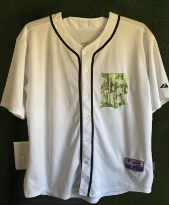 Camiseta blanca de béisbol de los Detroit Tigers #24 Miguel Cabrera talla 50 majestuosa camuflaje Foto 1 de 4