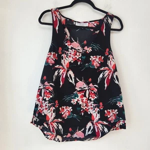 Camicia blusa canotta floreale Derek Lam 10C x Athleta nera rosa donna L - Foto 1 di 8
