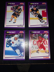 Lot Of 4 Hockey Cards Brian Trottier , Dave Poulin, Theoren Fluery, Fogarty