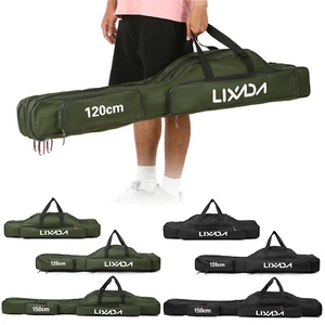 Lixada 3 Layers Fishing Pole Bag Outdoor Fishing Carrier Storage Bag Case J2B5 - Picture 1 of 11