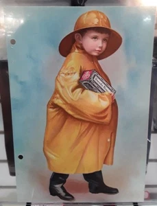 Nabisco Uneeda Biscuit Ad little boy in yellow raincoat Vintage advertisement - Picture 1 of 2