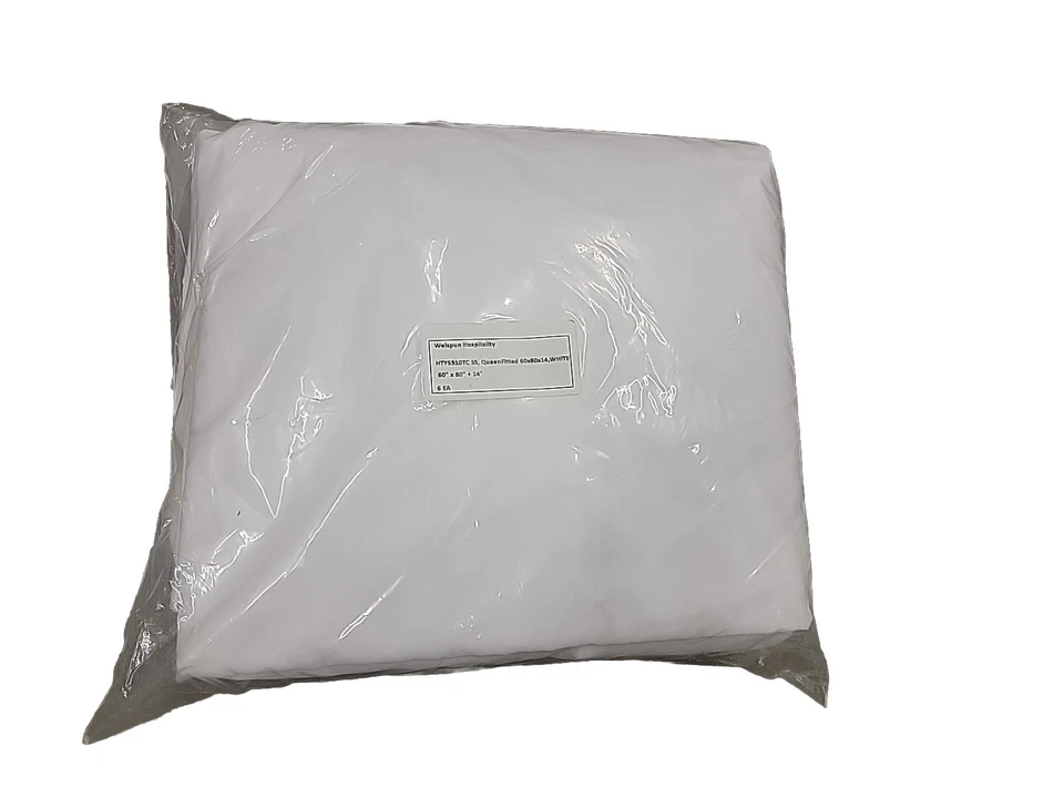 6 Pack of Bed Sheets Flat Soft White 180 Thread Count Bed Top Flat Sheets Queen - Image 1 of 2