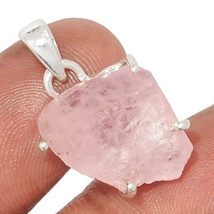 Quarzo Rosa Naturale Grezzo - Ciondolo Argento 925 Madagascar Gioielli CP61134 - Foto 1 di 1