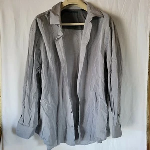 Perry Ellis Gray Pinstripe Long Sleeve Shirt 3X 01-028 - Picture 1 of 3