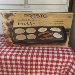 Presto 07030 Cool Touch Electric Griddle Black W/Slide Out Drip Tray New Openbox - Picture 1 of 5