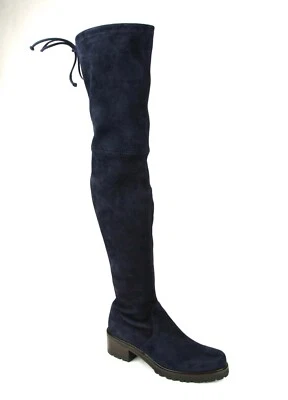 $850 Stuart Weitzman Women's Vanland Nice Blue Suede Over the Knee Boot 1W01715 - Image 1 of 4