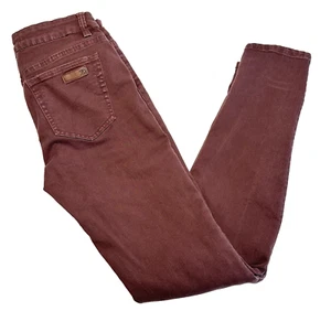 Used Joe's Jeans Women's Size 27 Mid Rise Skinny Ankle Maroon Stretch Jeans - Picture 1 of 6