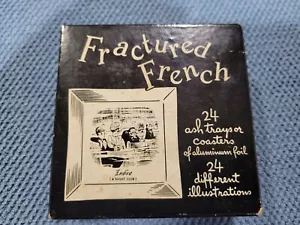 Vintage 1950 FRACTURED FRENCH Ashtray Coasters 23 of 24 in Original Box rare - Picture 1 of 5
