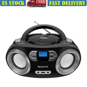 Portable CD Player Boombox W/ FM Radio Bluetooth and USB Port Clear Stereo Sound - Picture 1 of 10