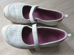 NEUWERTIG ecco Biom Lite 1.2 - Ballerina Slipper Halbschuh beige Gr. 38 Klett - Bild 1 von 14